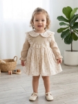 Fırfır Detaylı Vintage Stil Bebek Elbisesi