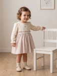 BELİ FIRFIRLI FİSTOLU KIZ BEBEK ELBİSE