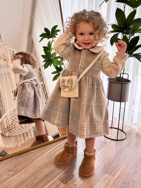 Bebe Yaka Ekose Elbi̇se